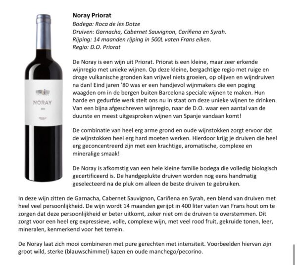 Wijn (rood) - Noray Priorat 2016